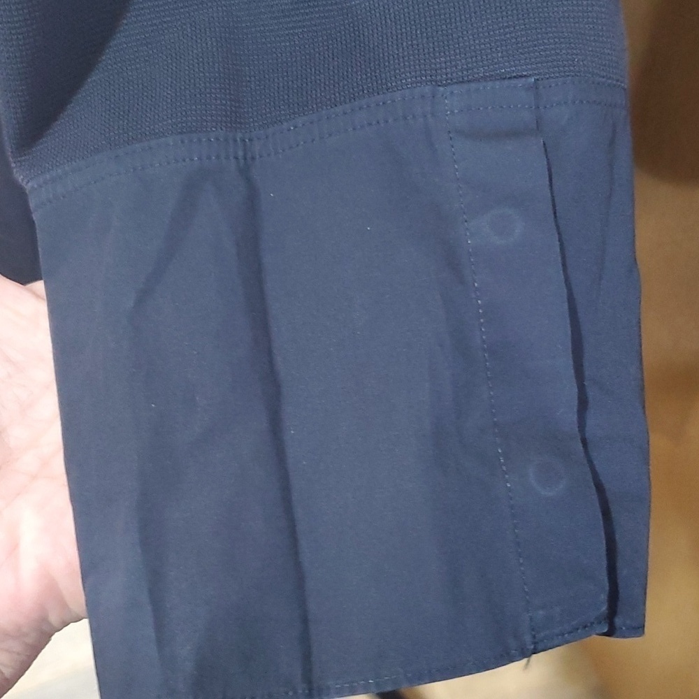 COS navy blue 3/4 sleeve block mixed fabric top - Picture 4 of 7